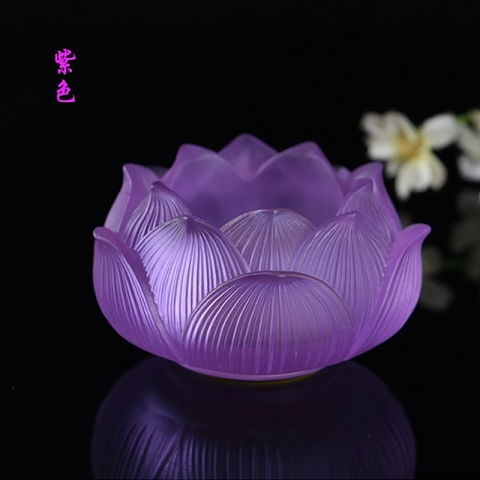 蜡台仿琉璃莲花烛台酥油灯座蜡烛烛台长明灯家用供佛供灯复古佛灯