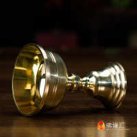 JSH【佛具代发】黄铜加厚供佛灯杯可放酥油烛纯铜酥油灯座 口径5.