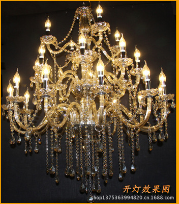 【批发欧式蜡烛水晶吊灯干邑色餐厅客厅卧室水晶吊灯厂家低价跑量】价格,厂家,图片,吊灯,中山市古镇嘉和水晶玻璃店-